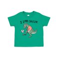 thumbnail image 1 of Inktastic I Love Soccer-dinosaur in Orange Boys or Girls Toddler T-Shirt, 1 of 5