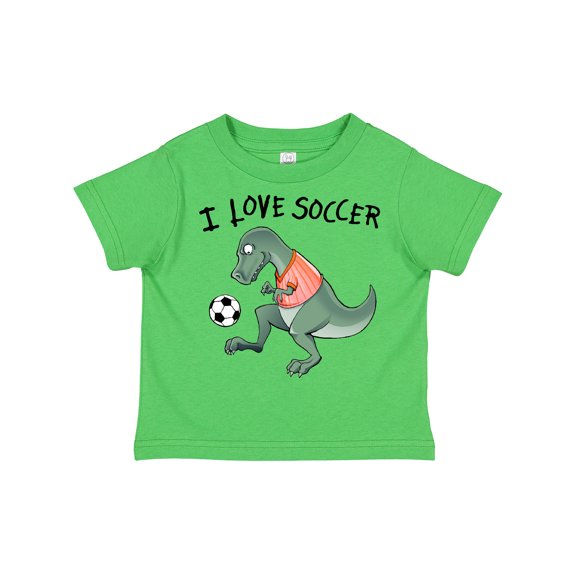 Inktastic I Love Soccer-dinosaur in Orange Boys or Girls Toddler T-Shirt