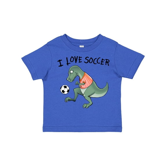 Inktastic I Love Soccer-dinosaur in Orange Boys or Girls Toddler T-Shirt