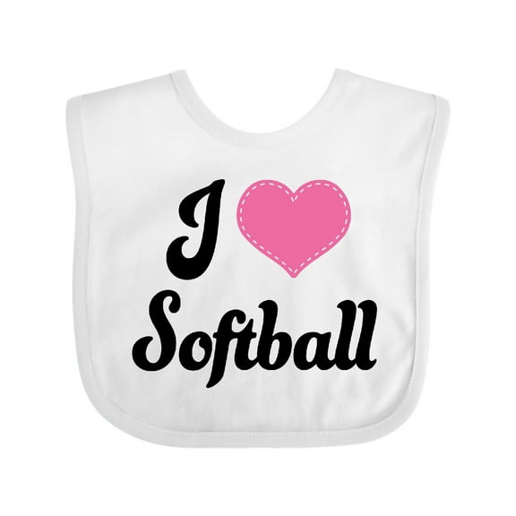 Inktastic I Love Softball Girls Sports Girls Baby Bib
