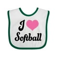 thumbnail image 1 of Inktastic I Love Softball Girls Sports Girls Baby Bib, 1 of 4