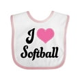 thumbnail image 1 of Inktastic I Love Softball Girls Sports Girls Baby Bib, 1 of 4