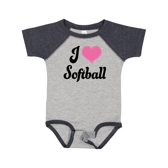 Inktastic I Love Softball Girls Sports Girls Baby Bodysuit