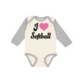 thumbnail image 1 of Inktastic I Love Softball Girls Sports Girls Long Sleeve Baby Bodysuit, 1 of 5
