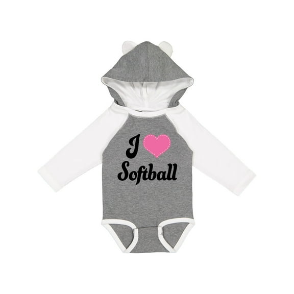 Inktastic I Love Softball Girls Sports Girls Long Sleeve Baby Bodysuit