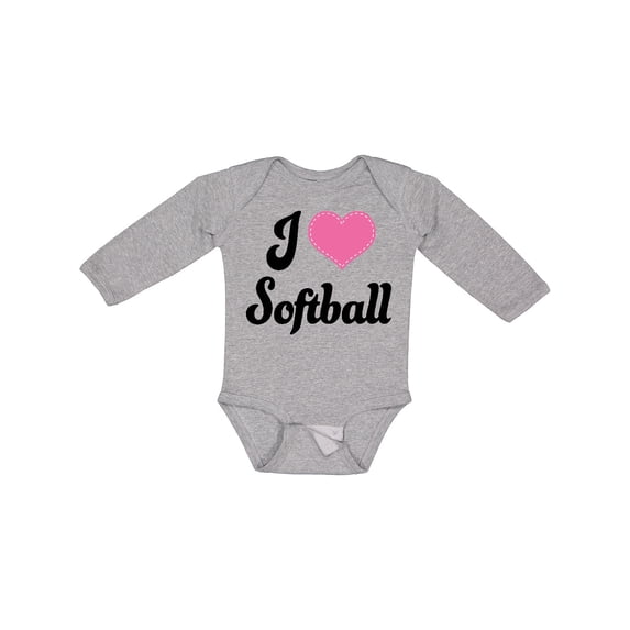 Inktastic I Love Softball Girls Sports Girls Long Sleeve Baby Bodysuit