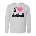 thumbnail image 1 of Inktastic I Love Softball Girls Sports Long Sleeve Youth T-Shirt, 1 of 5
