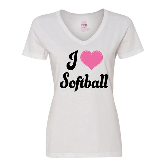 Inktastic I Love Softball Girls Sports Women's V-Neck T-Shirt