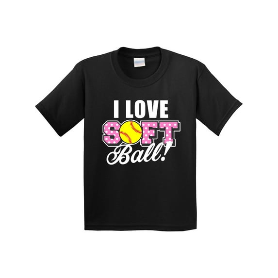 Inktastic I Love Softball with Softball Replacing O with White Text Youth T-Shirt
