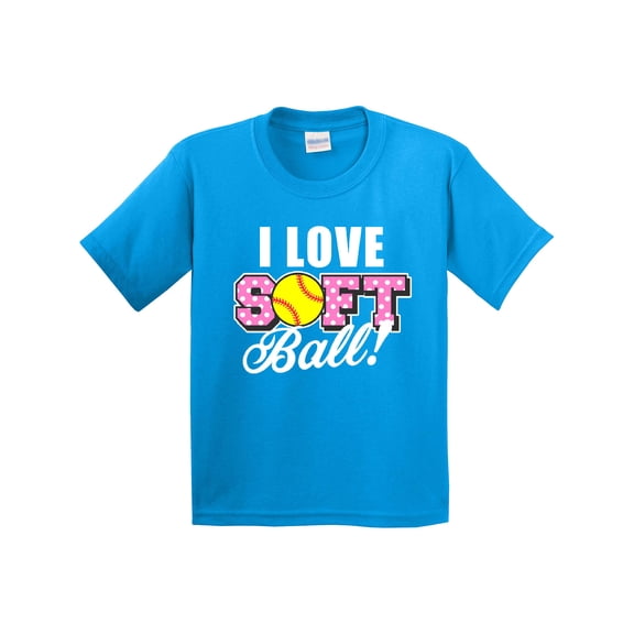 Inktastic I Love Softball with Softball Replacing O with White Text Youth T-Shirt