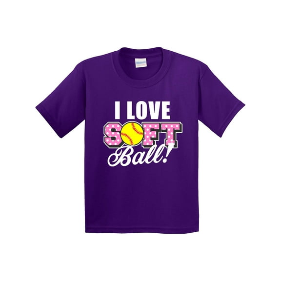 Inktastic I Love Softball with Softball Replacing O with White Text Youth T-Shirt