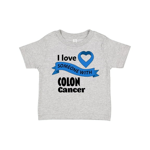 Inktastic I Love Someone with Colon Cancer blue heart ribbon Boys or Girls Toddler T-Shirt