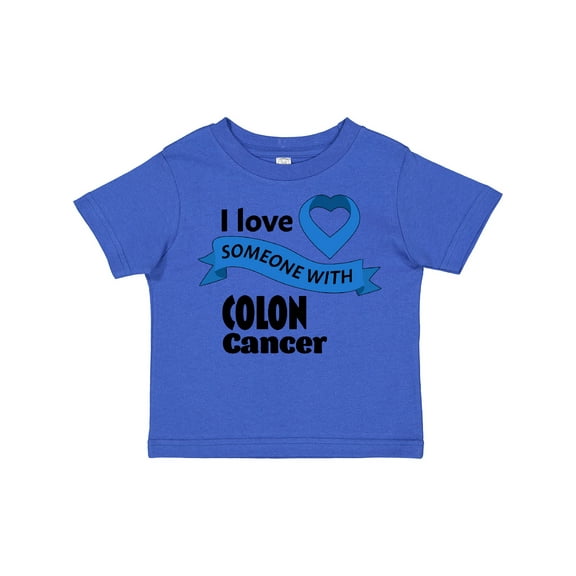 Inktastic I Love Someone with Colon Cancer blue heart ribbon Boys or Girls Toddler T-Shirt