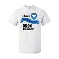 thumbnail image 1 of Inktastic I Love Someone with Colon Cancer blue heart ribbon T-Shirt, 1 of 5