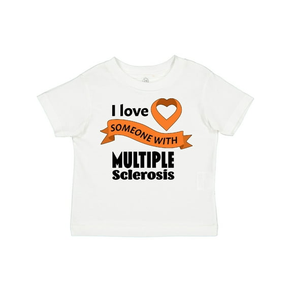 Inktastic I Love Someone with Multiple Sclerosis Orange Heart Ribbon Boys or Girls Toddler T-Shirt