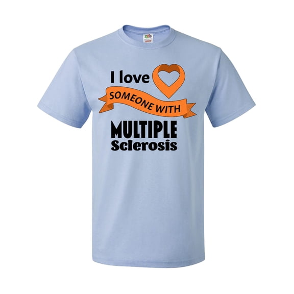 Inktastic I Love Someone with Multiple Sclerosis Orange Heart Ribbon T-Shirt