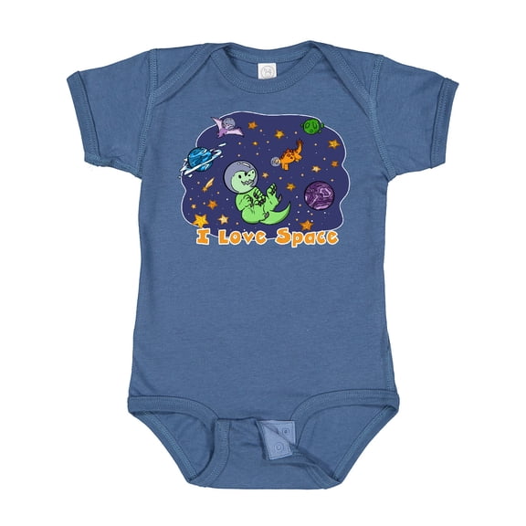 Inktastic I Love Space Cute Dinos and Planets Boys or Girls Baby Bodysuit