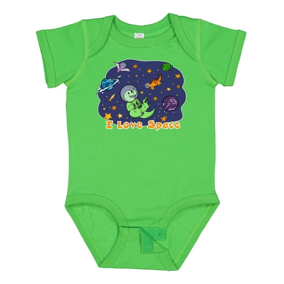 Inktastic I Love Space Cute Dinos and Planets Boys or Girls Baby Bodysuit