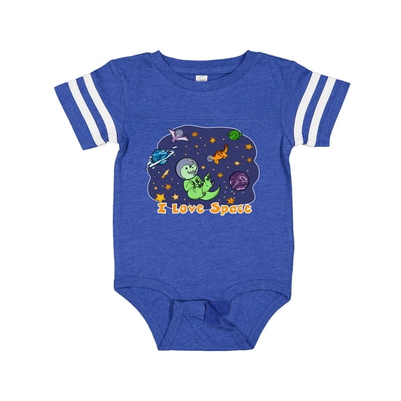 Inktastic I Love Space Cute Dinos and Planets Boys or Girls Baby Bodysuit
