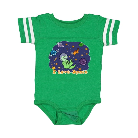 Inktastic I Love Space Cute Dinos and Planets Boys or Girls Baby Bodysuit