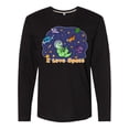 thumbnail image 1 of Inktastic I Love Space Cute Dinos and Planets Long Sleeve T-Shirt, 1 of 5