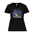 thumbnail image 1 of Inktastic I Love Space Cute Dinos and Planets Women's Plus Size T-Shirt, 1 of 5