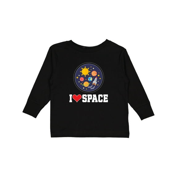 Inktastic I Love Space Rocket Ship Boys or Girls Long Sleeve Toddler T-Shirt