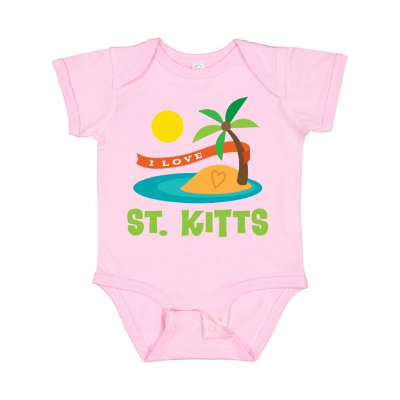 Inktastic I Love St. Kitts Boys or Girls Baby Bodysuit