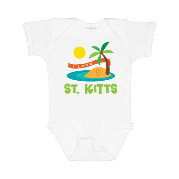 Inktastic I Love St. Kitts Boys or Girls Baby Bodysuit