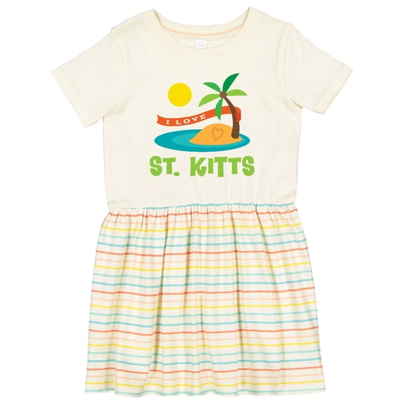 Inktastic I Love St. Kitts Girls Toddler Dress