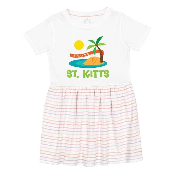 Inktastic I Love St. Kitts Girls Toddler Dress