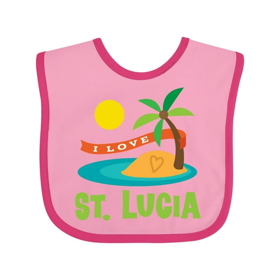 Inktastic I Love St Lucia Boys or Girls Baby Bib