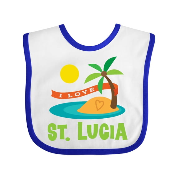 Inktastic I Love St Lucia Boys or Girls Baby Bib