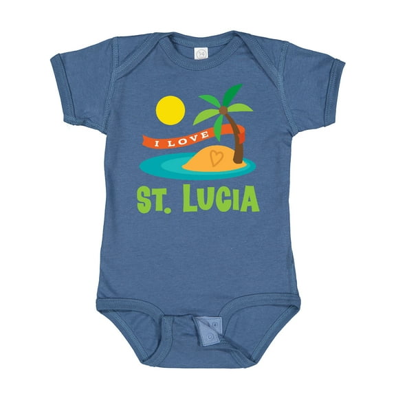 Inktastic I Love St Lucia Boys or Girls Baby Bodysuit