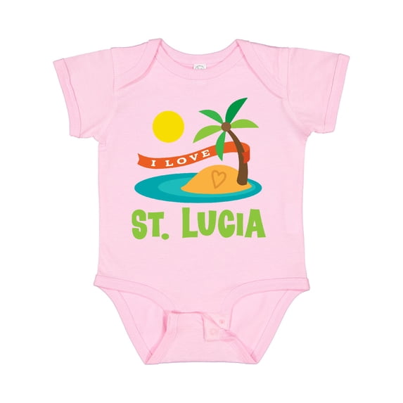 Inktastic I Love St Lucia Boys or Girls Baby Bodysuit