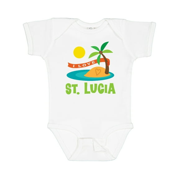 Inktastic I Love St Lucia Boys or Girls Baby Bodysuit