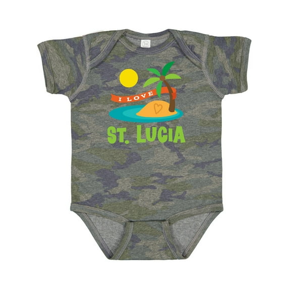 Inktastic I Love St Lucia Boys or Girls Baby Bodysuit