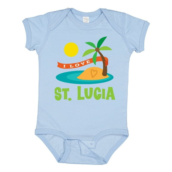 Inktastic I Love St Lucia Boys or Girls Baby Bodysuit