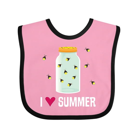 Inktastic I Love Summer Cute Fireflies Boys or Girls Baby Bib