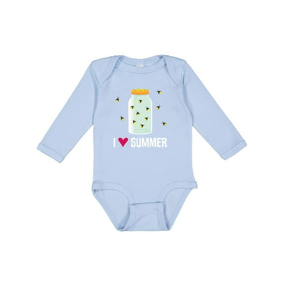Inktastic I Love Summer Cute Fireflies Boys or Girls Long Sleeve Baby Bodysuit