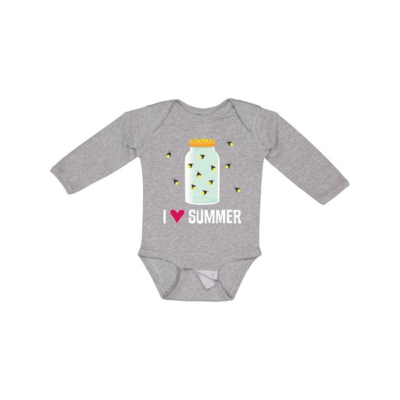 Inktastic I Love Summer Cute Fireflies Boys or Girls Long Sleeve Baby Bodysuit