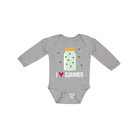 Inktastic I Love Summer Cute Fireflies Boys or Girls Long Sleeve Baby Bodysuit