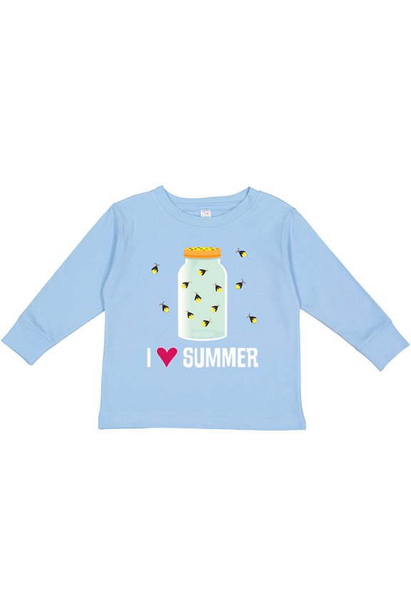 I Love Summer Cute Fireflies Boys or Girls Long Sleeve Toddler T-Shirt