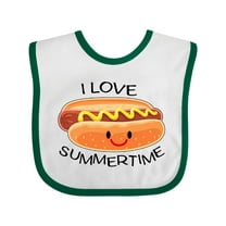 Inktastic I Love Summertime Fun Hot Dog Boys or Girls Baby Bib