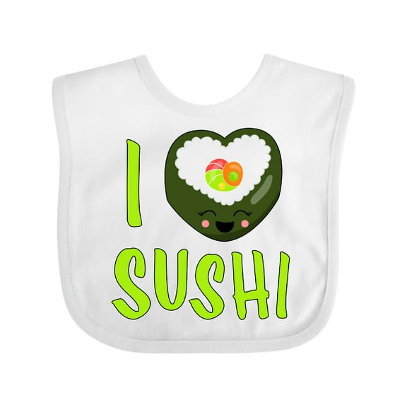 Inktastic I Love Sushi- Cute Boys or Girls Baby Bib