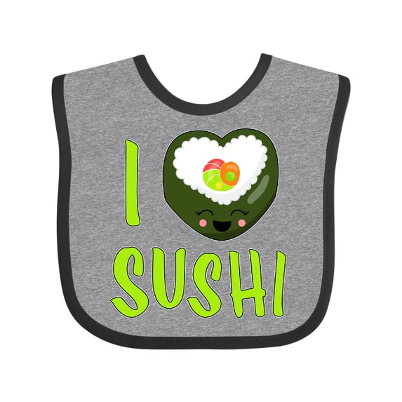 Inktastic I Love Sushi- Cute Boys or Girls Baby Bib