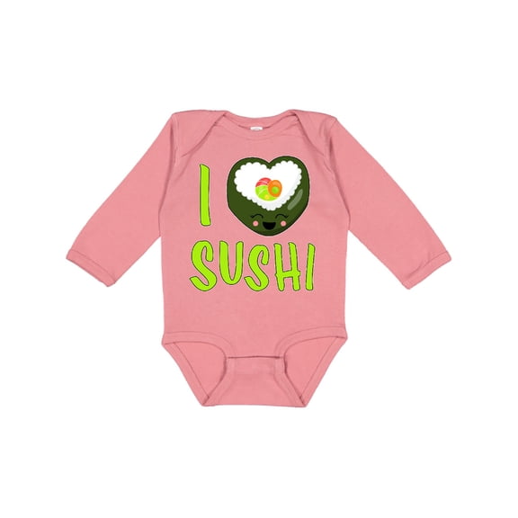 Inktastic I Love Sushi- cute Boys or Girls Long Sleeve Baby Bodysuit