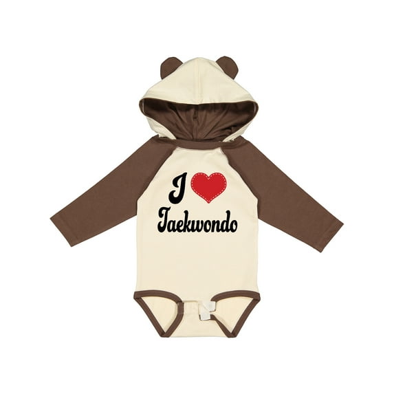 Inktastic I Love Taekwondo Boys or Girls Long Sleeve Baby Bodysuit