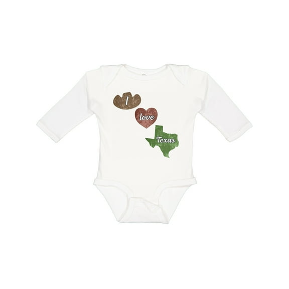 Inktastic I Love Texas Boys or Girls Long Sleeve Baby Bodysuit