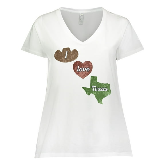 Inktastic I Love Texas Women's Plus Size V-Neck T-Shirt
